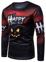 EP Happy Halloween Pumpkin Print Casual T-shirt