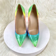 Drag Queen Shoes, Gay Pride stiletto Women's Shylock high heels, rainbow sexy high heels