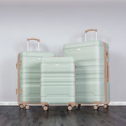 Luggage Sets New Model Expandable ABS Hardshell 3pcs Clearance Luggage (grey green)