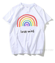 Men's Pride Lgbt Gay Love Lesbian Rainbow Cotton T Shirts 2019 Summer Workout Love Wins Tshirts Boyfriend Gift