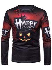 EP Happy Halloween Pumpkin Print Casual T-shirt