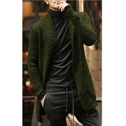 Knitted Cardigan Sweater Men Autumn Mens Long Sweater Jacket Casual Slim Fit Trench Knitwear Sweaters Streetwear Tops Gray (EPROLO)