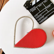 Heart-Shaped Love rhinestone evening bag handbag