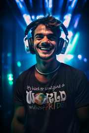 World Pride Globe Tee I can't imagine a world without Pride