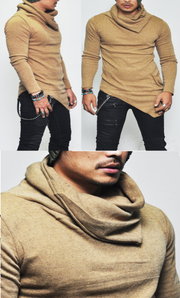 Gay Men's Muscle Fit Shirt, Slim Fit, Men Hip Hop Long Sleeved Tees