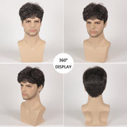 High-temperature Fiber Chemical Fiber Synthetic Men's Short Hair Wig