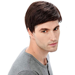 Young Man's hair, Go-Go Boy hair, young man's wig, Wig Men's Side Bangs Short Straight Hair Chemical Fiber Full-head Wig