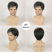 High-temperature Fiber Chemical Fiber Synthetic Men's Short Hair Wig