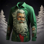 Men's Fashion Loose Christmas 3D Digital Printing Shirt