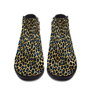 Men's and Women's Blue Cheetah Print Boots, Blue, Men's & Women's Blue Leopard Print boots, leopard print shoes