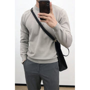 Gay Muscle Fit Men Thin Round Neck Bottoming Sweater