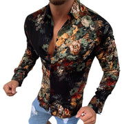 Gay Slim Fit shirts, Men's Muscle Fit t-shirts, Gay Men's Muscle Fit shirt, Tops & T Shirts, Casual Trendy Fashion Floral Slim Fit Shirt for Men