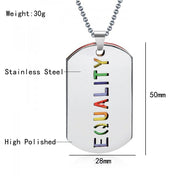 Gay Pride Dog Tags, Gay Pride Necklace, LGBT Pride Rainbow Double Layer Stainless Steel Pendant Necklace Gay Lesbian Bisexual Transgender Equality Jewelry
