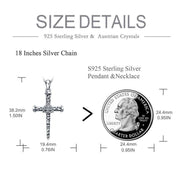 Celtic Cross Necklace for Men Sterling Silver Gifts for Men Women