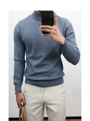 Gay Muscle Fit Men Thin Round Neck Bottoming Sweater
