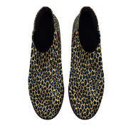 Men's and Women's Blue Cheetah Print Boots, Blue, Men's & Women's Blue Leopard Print boots, leopard print shoes