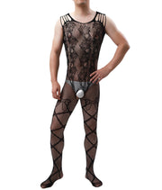 Gay Men's Bodysuit, Men's Pantyhose Transparent Ultra-thin High Elasticity Butterfly