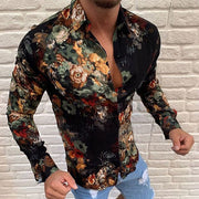 Gay Slim Fit shirts, Men's Muscle Fit t-shirts, Gay Men's Muscle Fit shirt, Tops & T Shirts, Casual Trendy Fashion Floral Slim Fit Shirt for Men