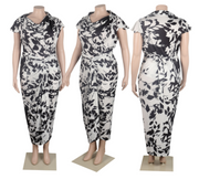 Printed Strap Loose Size Two Piece Set