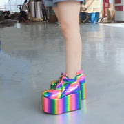 Gay Pride Sponge Cake Thick Soled Rainbow Casual Shoes
