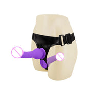 Silicone Wearing Casual Leather Pants with strap on dildo