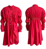 Cotton Pleated Loose Plus Size Dress