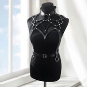 Women's Artificial Leather Body Belly Band Shoulder Wearing Ring Horse Harness For Dancing Toys With Fetish