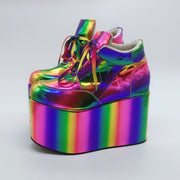 Gay Pride Sponge Cake Thick Soled Rainbow Casual Shoes