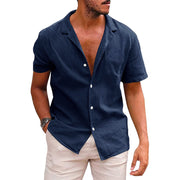 Men's Muscle Fit Casual Summer Shirt (Plus Size), Gay Men's Muscle Fit Casual Summer Shirt, Men's Men's Top Casual Button Down Shirt Short Sleeve Beach Shirt Summer