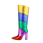Drag Queen Rainbow Boots,  Drag Queen Stiletto Heel Boots, Drag Queen Boots, Drag Queen shoes