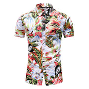 New Men's Plus Size Printed Short-Sleeved Shirt