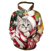 Men's Round Neck Pullover 3d Digital Printing Starry Sky Christmas Casual Hoodie Sweater