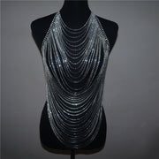 Fashion Chest Chain Jewelry Multilayer Rhinestones