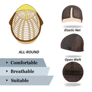 Wig With Bangs Gradient Blue Short Straight Hair