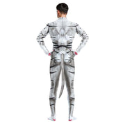 Costume Animal White Tiger Pattern Digital Printing Jumpsuit Male