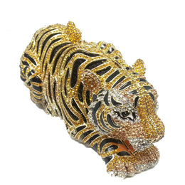 Tiger Rhinestone Evening Clutch Banquet Party Bag