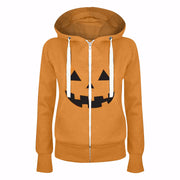 Halloween Men's And Women's Hooded Zipper Sweater Fashion Digital Printing Jacket