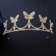 Butterfly Bride Zircon Alloy Crown Tiara Wedding Party Tiara
