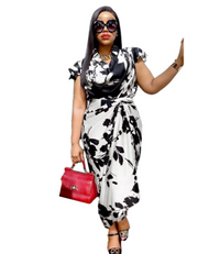 Printed Strap Loose Size Two Piece Set