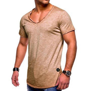Men's V-neck Short-sleeved Youth Shirt