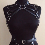 Women's Artificial Leather Body Belly Band Shoulder Wearing Ring Horse Harness For Dancing Toys With Fetish