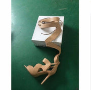 Long Stiletto Peep Toe Shoes S-type Thick Strap Wrap Around Sandal Boots