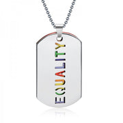 Gay Pride Dog Tags, Gay Pride Necklace, LGBT Pride Rainbow Double Layer Stainless Steel Pendant Necklace Gay Lesbian Bisexual Transgender Equality Jewelry