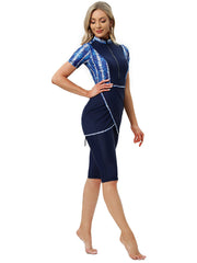 Short Sleeve Ladies Conservative Swimsuit Women Beach