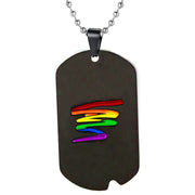 Gay Pride Dog Tags, Gay Pride Necklace, LGBT Pride Rainbow Double Layer Stainless Steel Pendant Necklace Gay Lesbian Bisexual Transgender Equality Jewelry