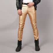Korean Slim Leather Men's Slim Pants