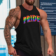 Gay Pride Men's black tank top, Men's Pride fitness tshirt