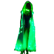 Luminous Led Performance Clothing Super Long Sleeveless Women's Faux Fur