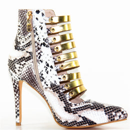 Hollow Fashion Pointed High-heeled Nightclub Leopard Print Stage Stiletto Fashion Shoes