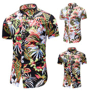 New Men's Plus Size Printed Short-Sleeved Shirt